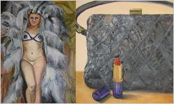 "Skin,"  Judy C. Knight's diptych painting based on two photographs from the Lane Brothers Commercial Photographers Photographic Collection, 1920-1976. For her undergraduate art class, DT3900, Special Problems in Drawing and Painting, Winter semester 2009