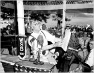 Governor Eugene Talmadge campaigning in Gainesville, Georgia, 1942