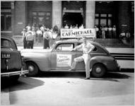 James V. Carmichael campaigning in Rome, Georgia, 1946