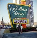 Holiday Inn sign with Red Calhoun message