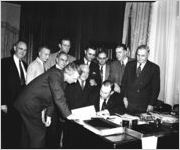 Governor Marvin Griffin signing bill