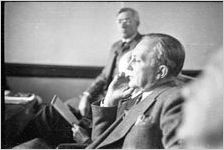 L.W. "Chip" Robert, secretary of the Democratic National Committee,  at a hearing before the "economy" committee of the Georgia General Assembly in a dispute over his business practices, Atlanta, Georgia, February 1939