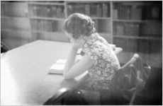 Agnes Scott College student studying in College library, Decatur, Georgia, March 1, 1937
