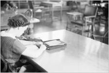 Agnes Scott College student studying in College library, Decatur, Georgia, March 1, 1937