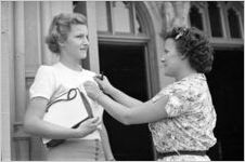 Agnes Scott College students on steps of Buttrick Hall,Decatur, Georgia, September 1937