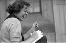 Agnes Scott College student laughing,Decatur, Georgia, September 1937