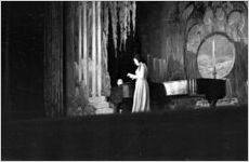 Rosa Ponselle on stage performing with Stuart Rose, pianist, at Fox Theatre, Atlanta, Georgia, October 14, 1937