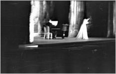 Rosa Ponselle on stage performing with Stuart Rose, pianist, at Fox Theatre, Atlanta, Georgia, October 14, 1937