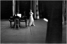 Rosa Ponselle on stage performing with Stuart Rose, pianist, at Fox Theatre, Atlanta, Georgia, October 14, 1937