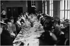 Members of the Atlanta Woman's Club, during a luncheon for retiring president W.F. Milton, in the AWC banquet hall, in Atlanta, Georgia, March 5, 1937