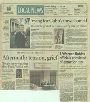 Newspaper clippings-- Cobb Citizens Coalition, September-December 1993