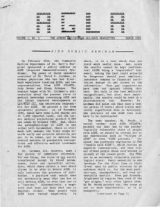 Athens Gay/Lesbian Alliance Newsletter (Athens, Georgia), volume 1, number 3 (March 1985). (7 pages)