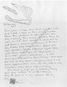 Franklin Abbott (Atlanta, Georgia), to James Broughton (Port Townsend, Washington), letter, February 4, 1995 (1 page).