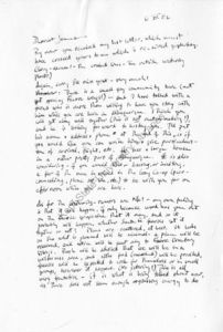 Raven Wolfdancer (Albuquerque, New Mexico), to James Broughton (New York, New York), letter, April 6, 1981 (2 pages).