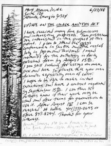 Franklin Abbott (Atlanta, Georgia), to James Broughton (San Francisco, California), letter, June 27, 1988 (1 page).