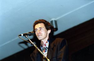 Singer/songwriter David Sereda performing at Men and Masculinity Conference, Oglethorpe University, Atlanta, Georgia, June 2, 1990.