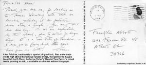James Broughton (Honolulu, Hawaii), to Franklin Abbott (Atlanta, Georgia), postcard, February 2, 1994