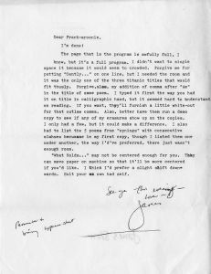 James Broughton (Port Townsend, Washington) to Franklin Abbott (Atlanta, Georgia), typed letter, undated