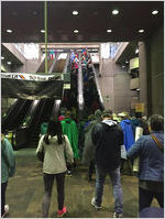 Escalators inside Dome/GWCC/Philips Arena/CNN Center MARTA Station, Atlanta March for Social Justice and Women, 2017-01-21