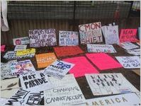 Women's Rights Aren't Up For Grabs And Neither Are We, Women Of The World Unite! We Will Not Be Silenced, C'mon Demographic Shift, and other signs, Women's March on Washington, 2017-01-21