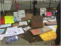 I'm a Polite Canadian but this Shit makes me Mad!, Science doesn't care What You Believe, If you are the big tree, we are the small axe, and other signs, Women's March on Washington, 2017-01-21