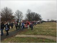 Group of protesters heading to the Women's March on Washington, 2017-01-21