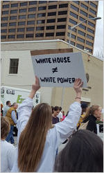 White House [does not equal] White Power sign, Atlanta March for Social Justice and Women, 2017-01-21