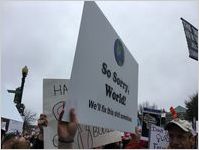 So Sorry, World! sign, Women's March on Washington, 2017-01-21