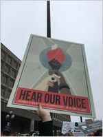 Hear Our Voice sign, Women's March on Washington, 2017-01-21