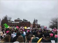 Crowd of protesters holding up signs, Women's March on Washington, 2017-01-21