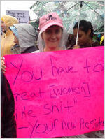 You have to treat [women] like shit sign, Atlanta March for Social Justice and Women, 2017-01-21