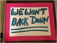 We Won't Back Down sign, Women's March on Washington, 2017-01-21