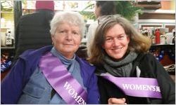 Liza Strub and another Georgia protester after the march, Women's March on Washington, 2017-01-21
