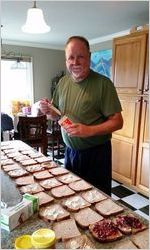 Man making sandwiches, Women's March on Washington, 2017-01-21