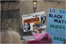 Diversity Makes America Great sign, Women's March on Washington, 2017-01-21