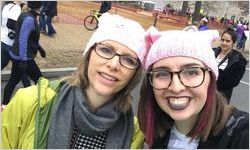 Lisa Flaherty and another protester, Women's March on Washington, 2017-01-21