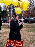 Coco Papy holding balloons and Roxane Gay sign, Women's March on Washington, 2017-01-21