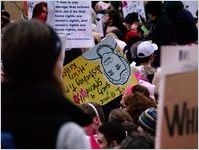 Helen Keller sign upside down, Women's March on Washington, 2017-01-21