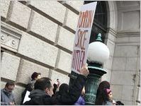 Pumpkin Spice Hitler sign, Women's March on Washington, 2017-01-21