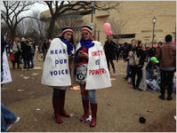 Hear Our Voice and Unity Is Power! capes, Women's March on Washington, 2017-01-21