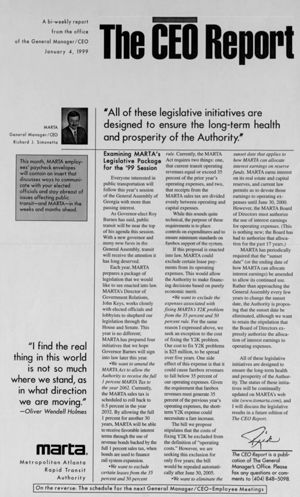 CEO Report, Special Edition, 1999-01-04