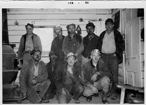 Coal miners in miner housing, 1960-02