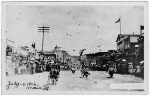 Barrel race on Main Street in Goldfield, Nevada, 1906-07-04