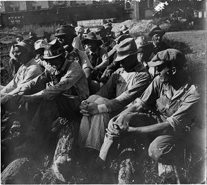 Coal miners in Coal Creek, Tennessee, circa 1930s