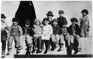 Miners' children housed in the tent colony at Forbes during Ludlow, Colorado strike, 1914