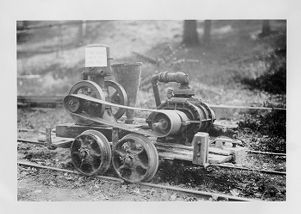 Rock dusting machine at Bureau of Mines Experiment Mine, 1914