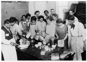 Coal miner's wives preparing food for strikers in Ludlow, Colorado, circa 1910s
