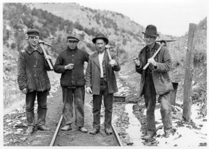 Coal miners at Rocky Mountain Fuel Company's Forbes Mine in Las Animas County, Colorado, 1914