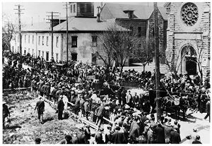 Funeral procession for miners killed at Ludlow Massacre, Colorado, 1914