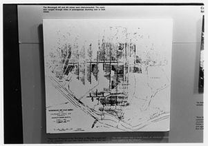 Coal mining exhibit panel, Monongah mine map section, 1982